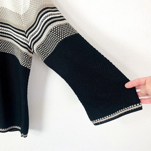 Reba Rose Cream/Black Striped Sweater Size 26/28 - Picture 4 of 6
